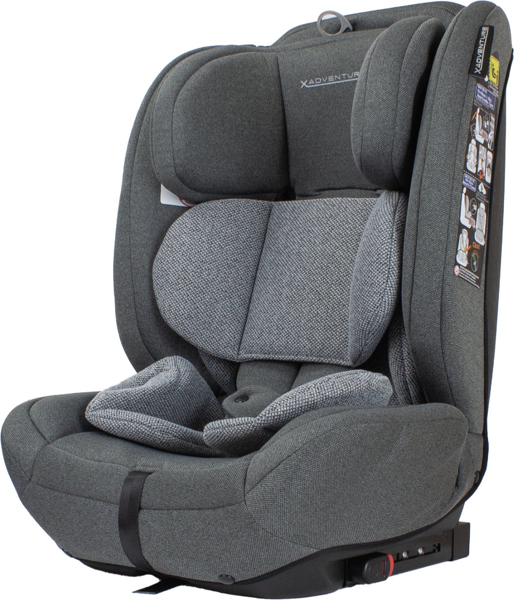X Adventure Autostoel Grow Fix Groep 1/2/3 9-36 kg (76 tot 150 cm) Vanaf 15 maanden tot 12 jaar - Met Isofix - i-Size - Meegroei Autostoel - Grijs thumbnail 2