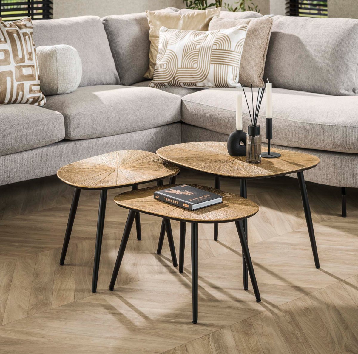 AnLi Style Salontafel set/3 vierhoekig ray metal