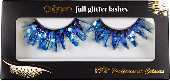 PXP fluorescerende glitter wimpers blauw