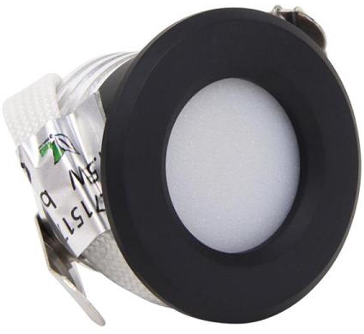 LED inbouwspot - mini 1.5W - 1 stuk - zwart 3000K dimbaar IP44