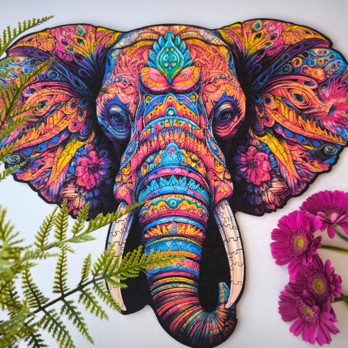 Milliwood - PH622 Houten Puzzel XXL Majestueus Olifant | 3D Puzzels bouwpakket | Hobby Speelgoed voor kinderen & volwassenen | Wanddecoratie Woonkamer | 400 stukjes Ø45cm — cadeau in Spellen & Speelgoed - foto 6
