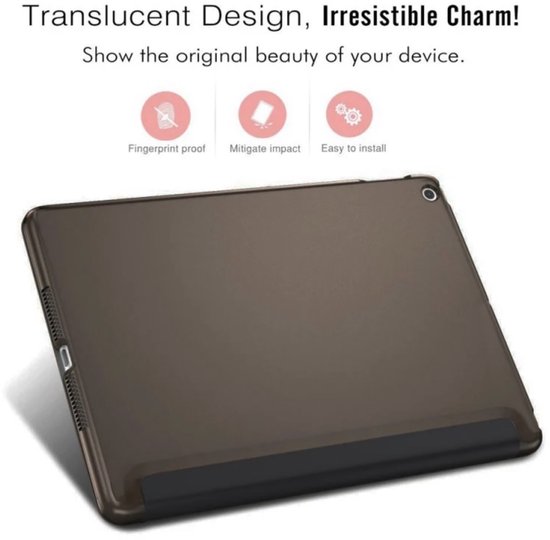 Apple iPad 8 10.2 2020, étui pour iPad 10.2 avec stylet, étui pour tablette pivotant, étui avec support magnétique, étui à rabat en cuir pour tablette Smart Cover Zwart - HiCHiCO