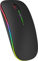 Bol.com Nuvance Draadloze Muis LED - Bluetooth - Stil - Laptop & Gaming - Draadloos - Computermuis - Links & Rechtshandig - Zwart aanbieding