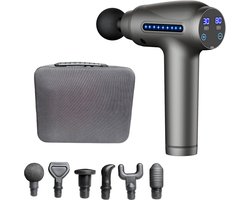 Massage Gun PRO – 6 Kopstukken – Stil – Draagbaar – LED Touch Display – Spiermassage – 30 Snelheden – Triggerpoint Therapie – Oplaadbaar – Inclusief Opbergcase