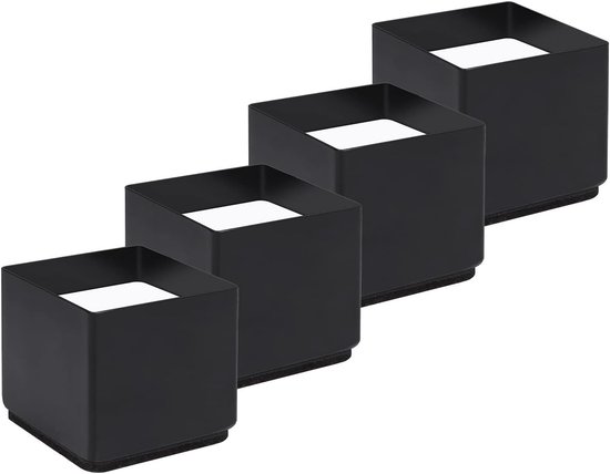 Meubelverhogers van aluminiumlegering, van 4 verstelbare hoogte 2,7-4 cm, antislip bedpoten voor stoelen, banken, tafels (grijs