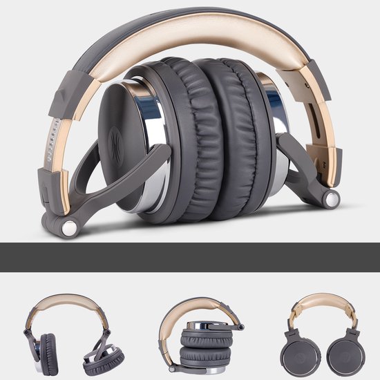 OneOdio Pro 20 Draadloze Hoofdtelefoon Grijs-Goud - OneOdio - €36,99