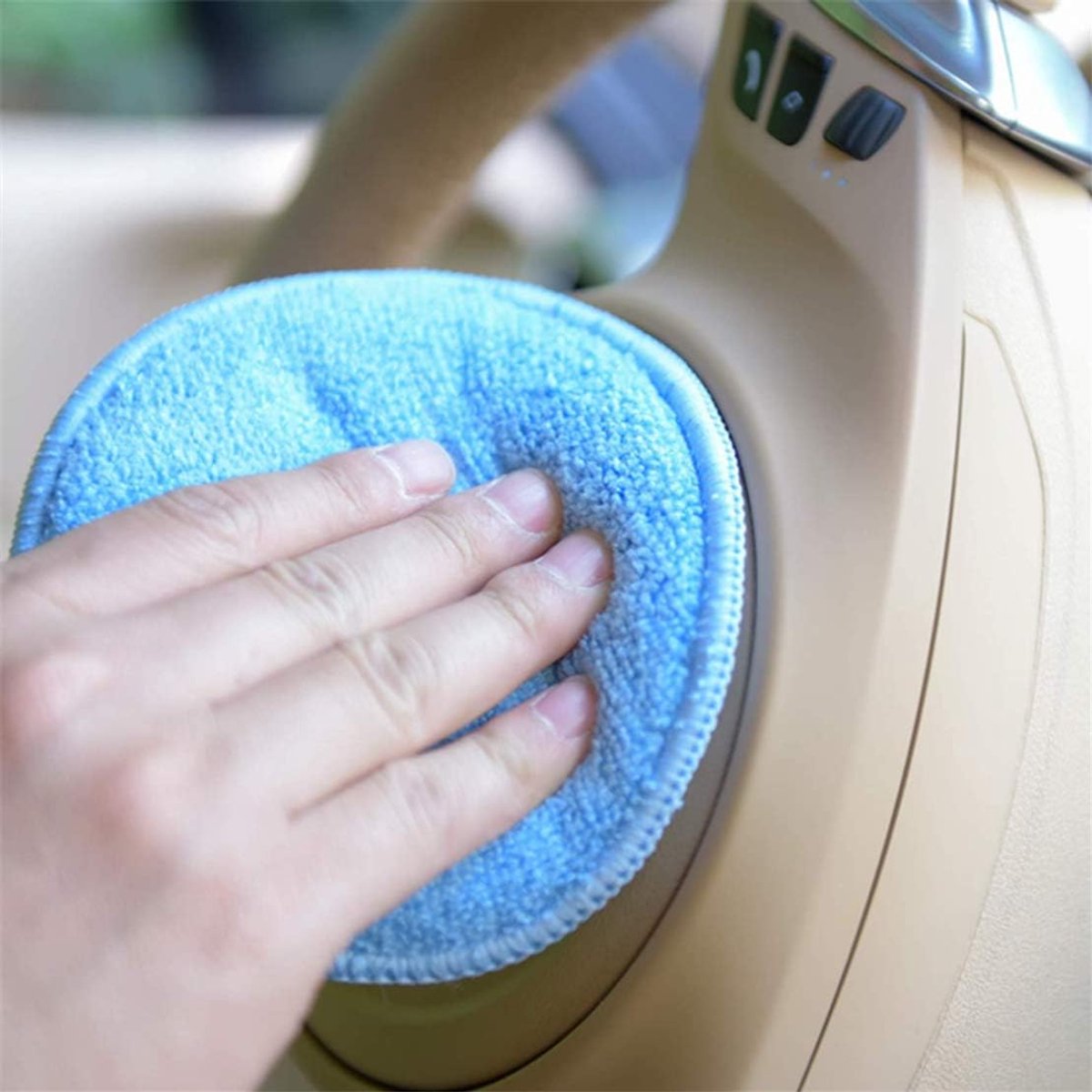 Autopolijstpads - 10 stuks - Polijstspons - Auto Reinigingssponzen Polijstpads - Voor Autoverzorging - Ultrazachte autowas applicator pad - Polish Foam Applicator Pads - Geschikt voor Auto's, Vrachtwagens, Boten, Reiniging - 125mm - Blauw – foto 2