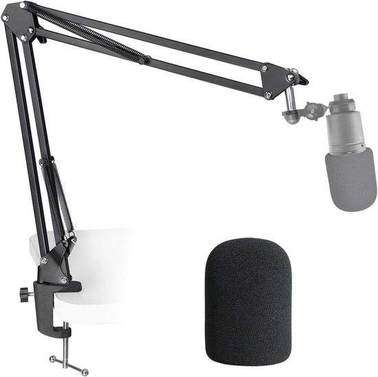 Foto: Famanu at2020 microfoonhouder met afdekking microfoonstandaard met anti pop van schuim voor technica at2020 at2020 usb microfoon at2035