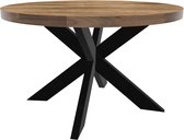 Bol.com Eettafel Jones rond 130cm lichtbruin mangohout aanbieding