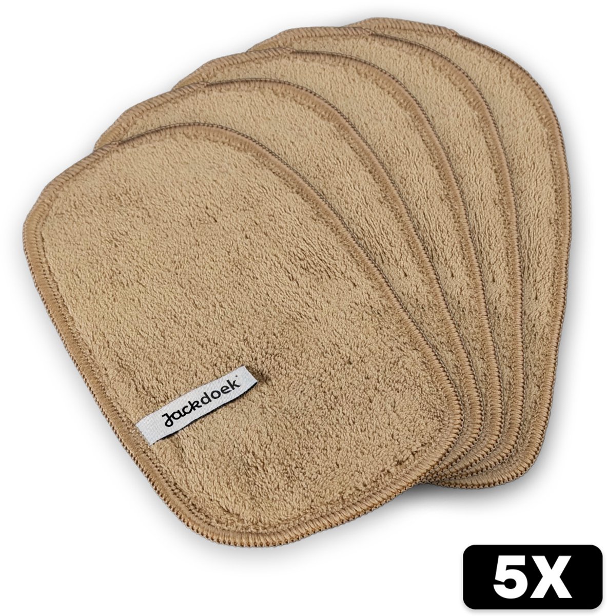 Jackdoek Mini - 5 pack - 11x21cm - Beige - Zachte Microvezeldoekjes - Streeploos, Sterk absorberend en Wasbaar - Brillen/Beeldscherm/Spiegel/Auto/Badkamer - Brilreiniging - Beeldschermdoek - Screen cleaner