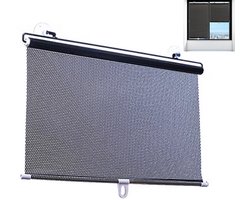 Oprolbaar Verduisteringsgordijn - Boorvrij Intrekbaar Zonnescherm met Zuignappen voor Auto- of Kantoorramen - 50x125cm