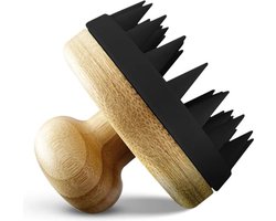 Scalp Massager Bamboe - Scalp Brush – Hoofdmassage - Hoofdhuid Massage Borstels – Siliconen Haarborstel – Haargroei
