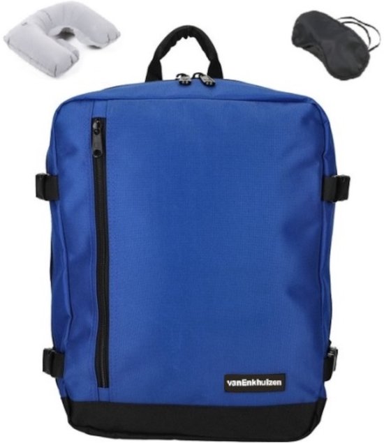 KLM & Transavia Rugzak 40x30x20 cm - Maximale Inhoud - Handbagage Tas 40x30x20 - 17 inch Laptopvak - KLM Blauw