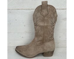 Suèdine cowboylaars met stiksel khaki Khaki / 39