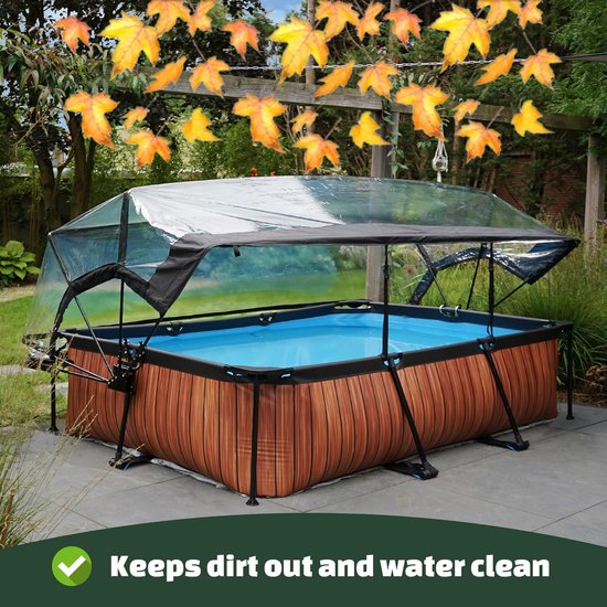 Rechthoekig frame pool 220x150x65cm – met overkapping – filterpomp