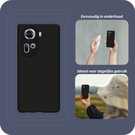 Cazy Soft TPU Case adapté pour Oppo Reno11 - Zwart
