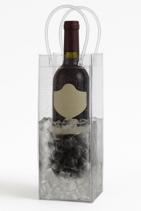 Wijnkoeler - Champagnekoeler - Wijn accessoires - Wijnfleskoeler - koeltas - ice bag - Waterzak - Transparant