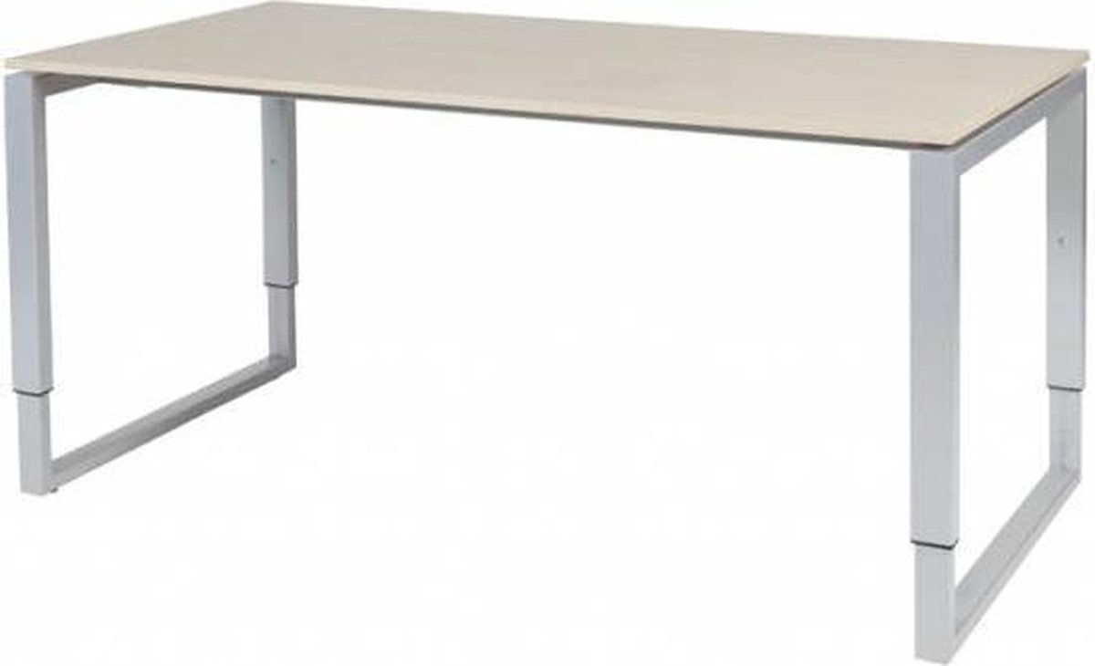 Verstelbaar Bureau - Domino Plus 160x80 Eiken - alu frame