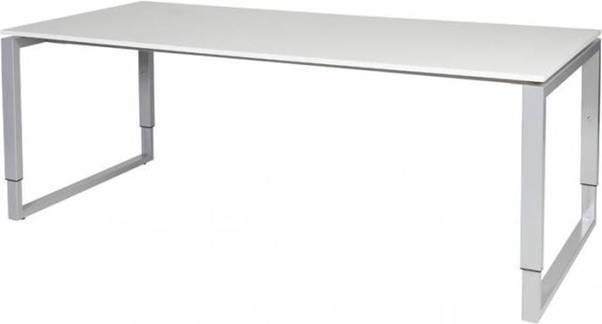 Verstelbaar Bureau - Domino Plus 200x90 wit - alu frame