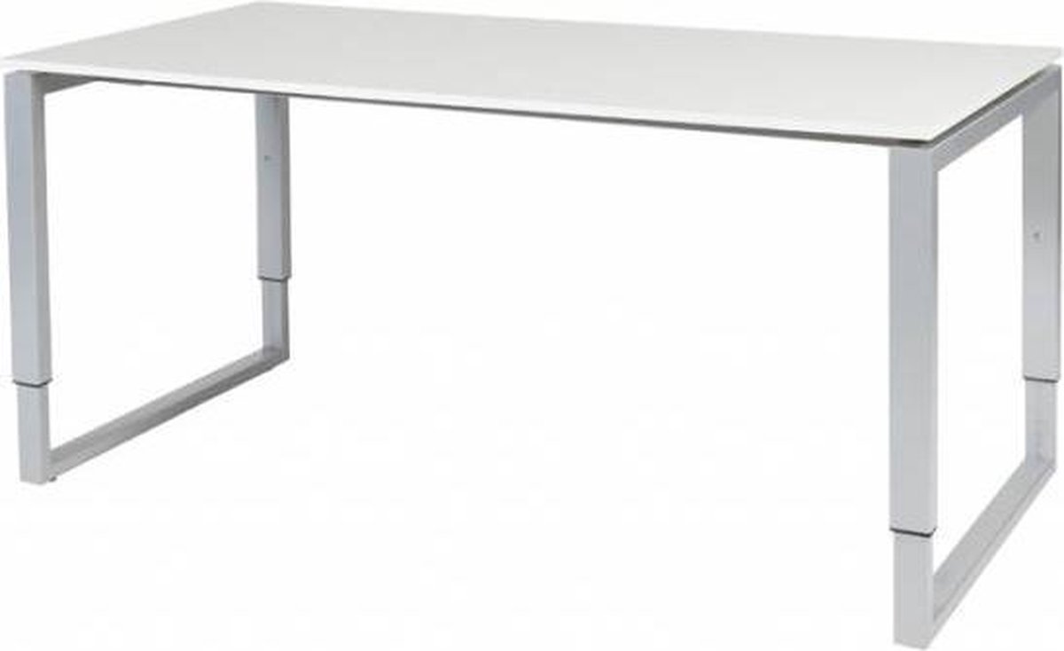 Verstelbaar Bureau - Domino Plus 160x80 wit - alu frame