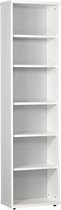 Boekenkast - 200 x 52 x 29cm - Wit - Budel