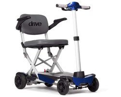 Scootmobiel Manual Fold+ - Compact opvouwbaar - Blauw - Verhoogd zitcomfort - Ideaal om mee te nemen - Inclusief armsteunen - Actieradius tot 15 km - Drive Devilbiss Healthcare