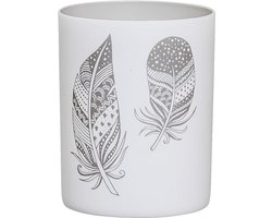 Bloomingville Lantaarn voor theelichtje, met veertjes- Ø6xH8 cm