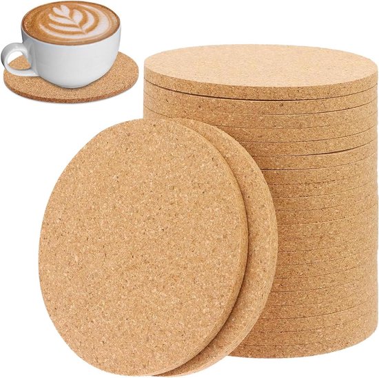 Asfrode Ronde pannenonderzetters, kurk, 6 stuks, 19 cm dikke kurken onderzetters, multifunctionele kurkmat, keuken-hot pads, multifunctionele onderzetter voor potten, ovenschaal, pannen