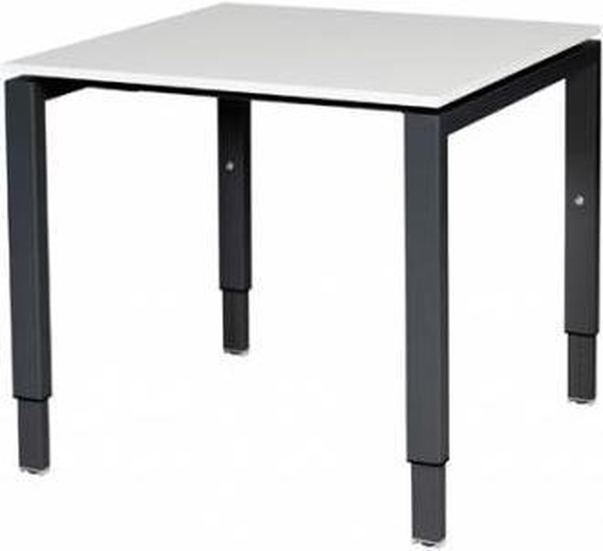 Verstelbaar Bureau - Domino 80x80 grijs - zwart frame