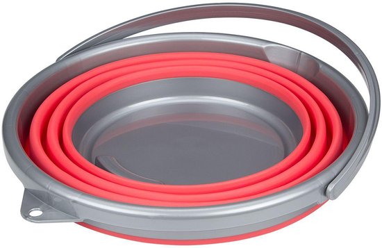 Abbey Camp Emmer Opvouwbaar - 15 Liter - Koraal/Grijs van Abbey Camp — afbeelding 3