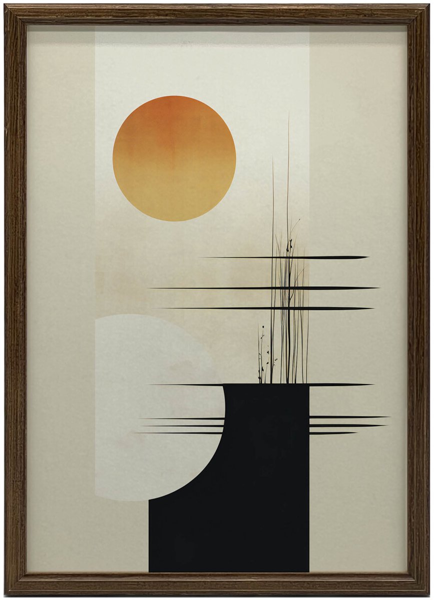 Poster Voor Muur In Een Gouden Lijst Minimalisme En Natuur 50X70 Cm