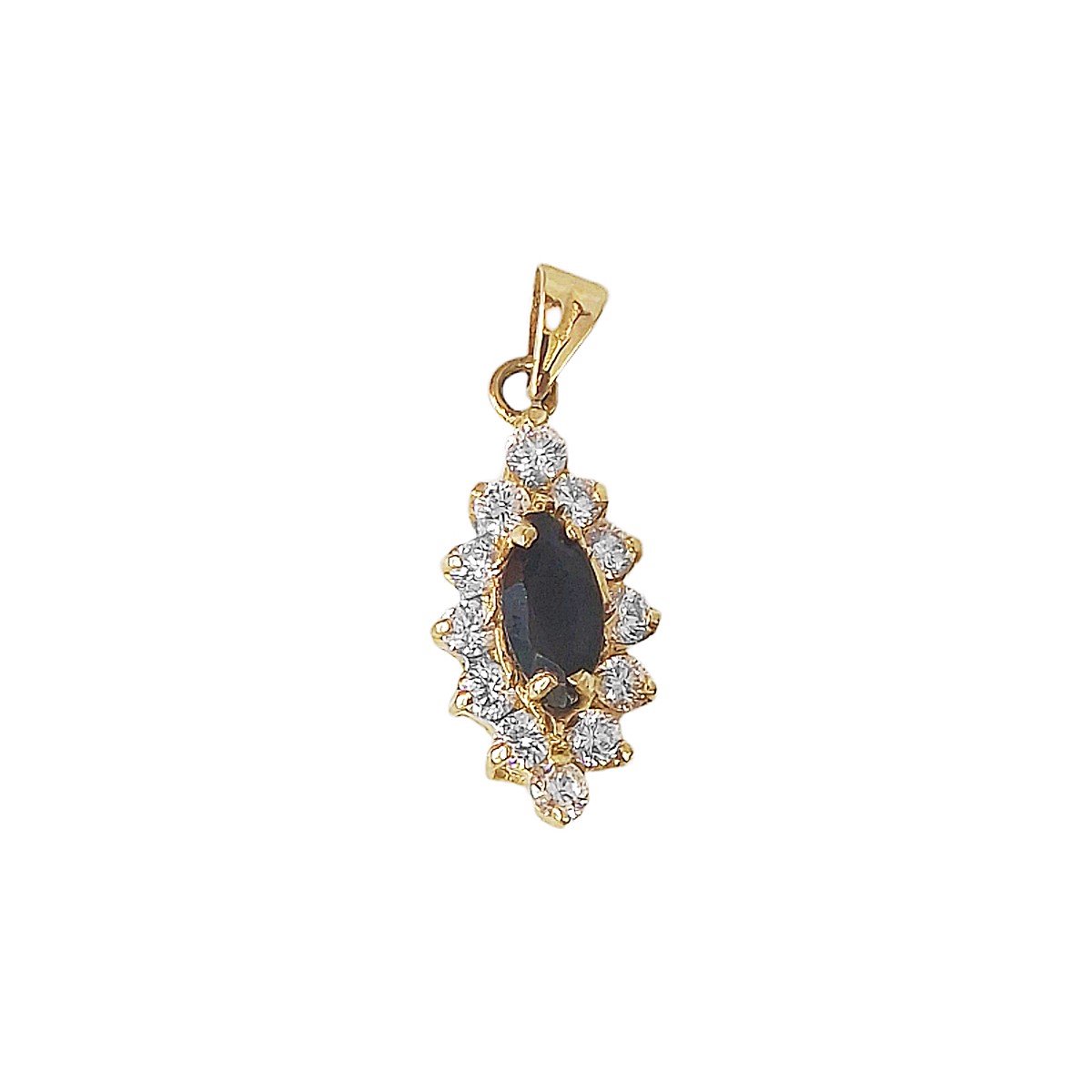 Gouden Hanger Fantasie Zirkonia 24 mm 10 mm 14 karaats