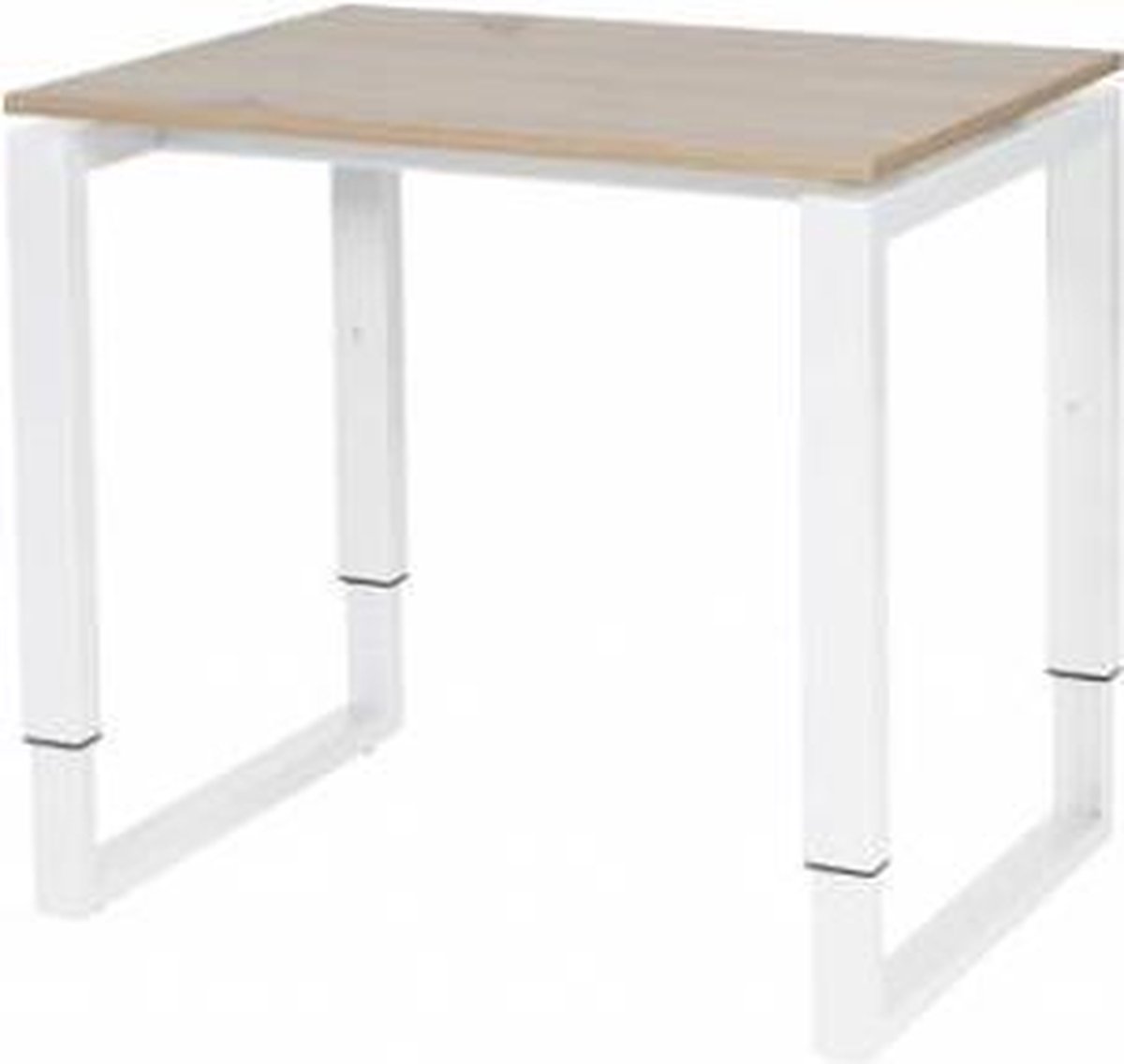 Verstelbaar Bureau - Domino Plus 80x60 Havana Kersen - wit frame