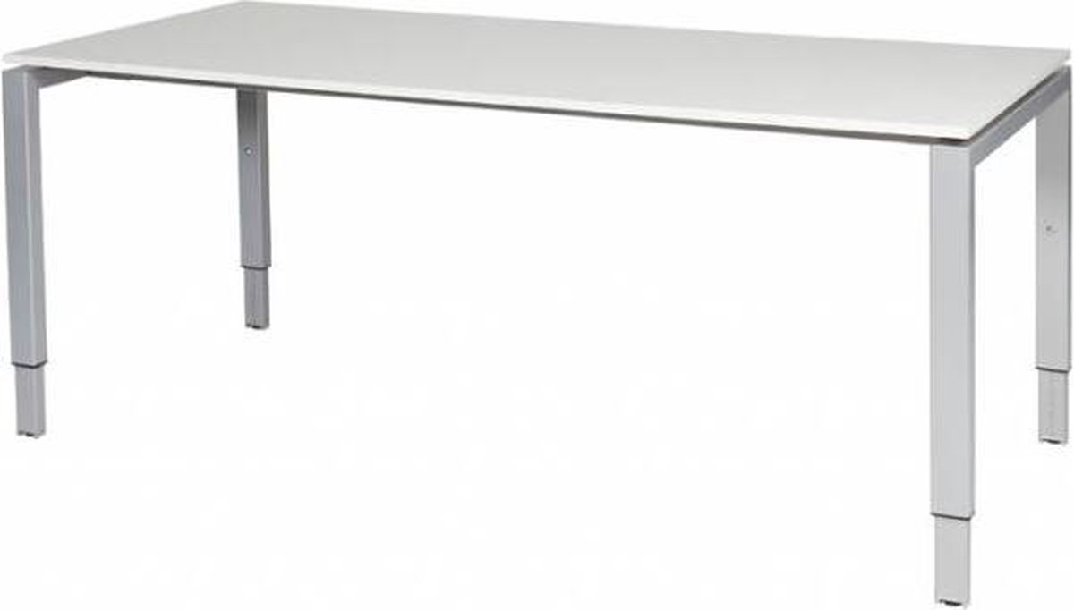 Verstelbaar Bureau - Domino 180x80 wit - alu frame