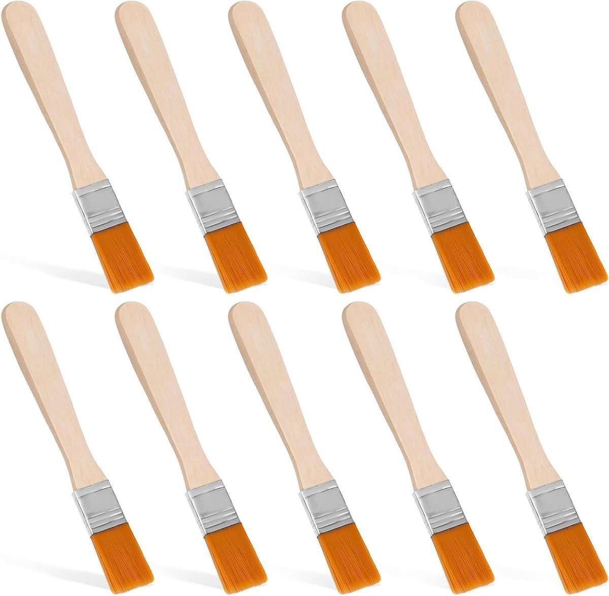 10 stuks 5 mm nylon wollen bordborstel kleine borstelset kinderpenseel voor muren retoucheren kasten hekken schildergereedschap (15 cm borstelkop)