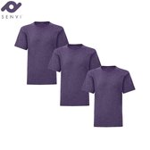 Senvi Kids 3 Pack T-Shirt Ronde Hals Maat: 164 - Kleur: Paars Mêlee