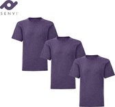 Senvi Kids 3 Pack T-Shirt Ronde Hals Maat: 116 - Kleur: Paars Mêlee