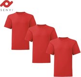 Senvi 3 pack T-Shirts Ronde hals - Maat M - Kleur: Rood