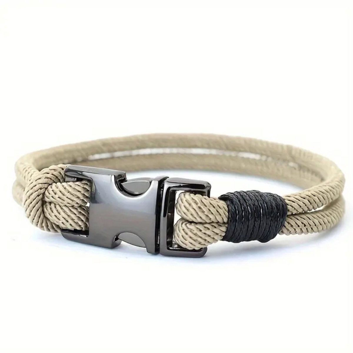 Nivard Armband - Staal - Nep Zilver - Heren - Khaki