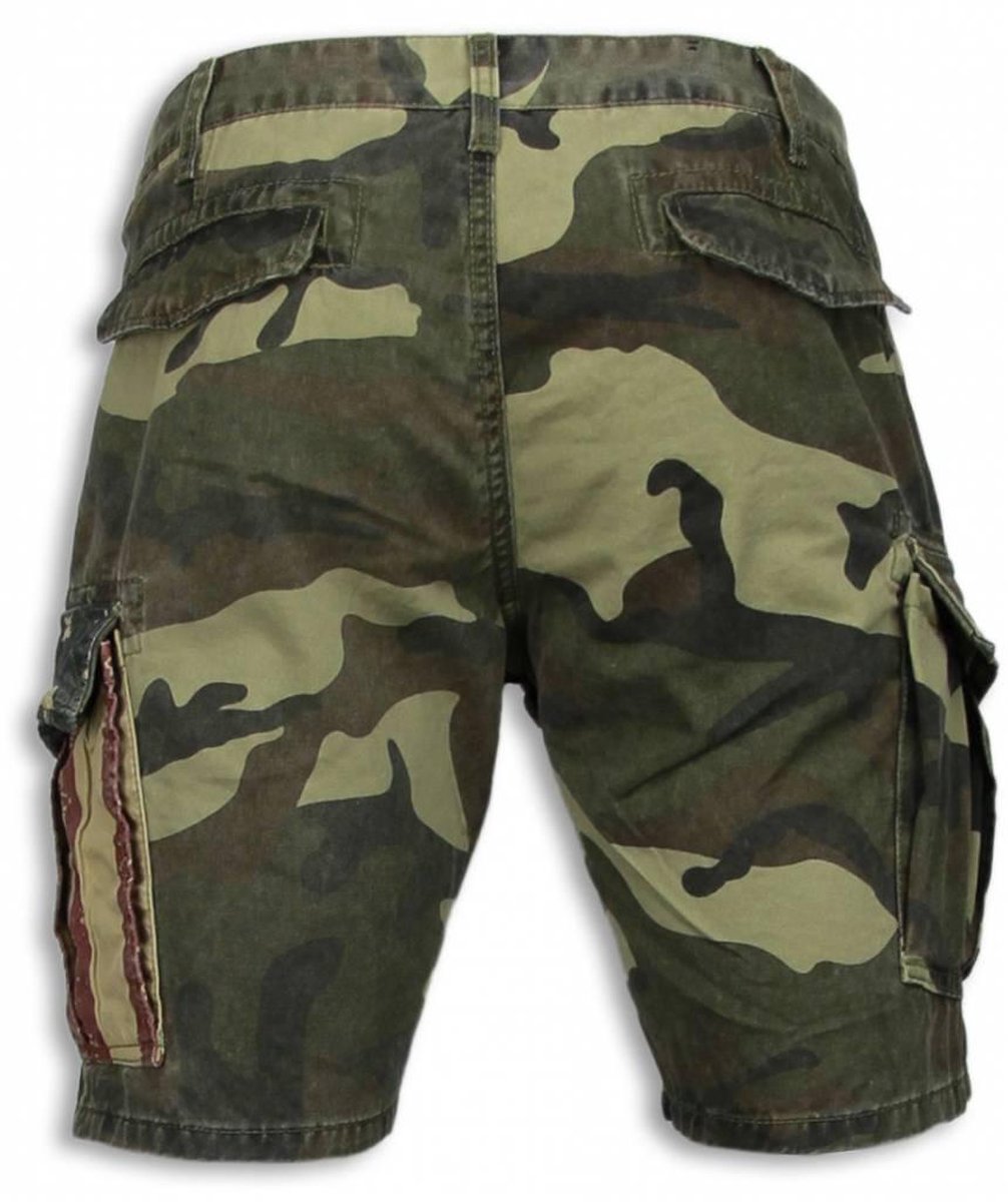 Korte Broeken Heren Slim Fit Camouflage Shorts - Licht Groen | bol.com