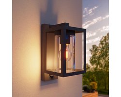 Ledvion - LED Wandlamp Incl. Sensor, Antraciet, E27 Fitting, IP44, Antraciet