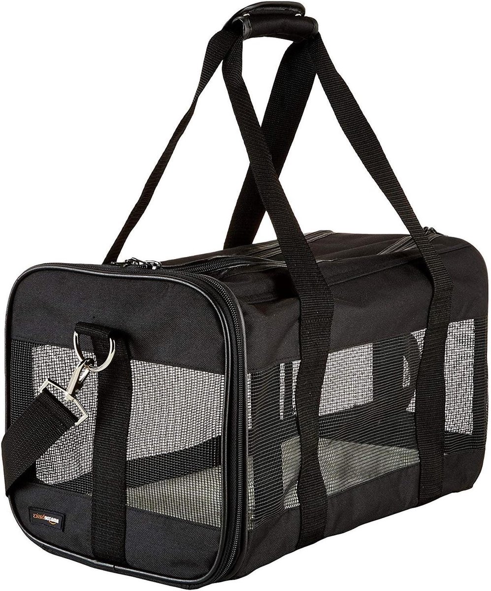 Dierenbench drager zacht voor hond en kat zwart medium 42 x 24 x 25 cm (L x B x H) - AMZSC-002