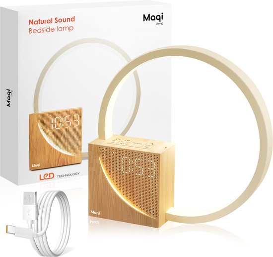Maqi Living® Wake Up Light – Slaapwekker – Licht wekker - Nachtlampje - voor een Gezond Slaapritme - Sfeerlamp