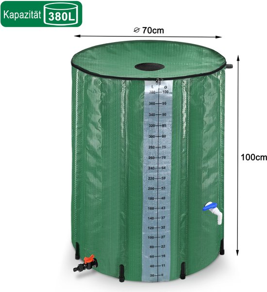 Regenton Aufun 380L Groene Regenton Opvouwbare Watertank Voor Regenton Regenton ...