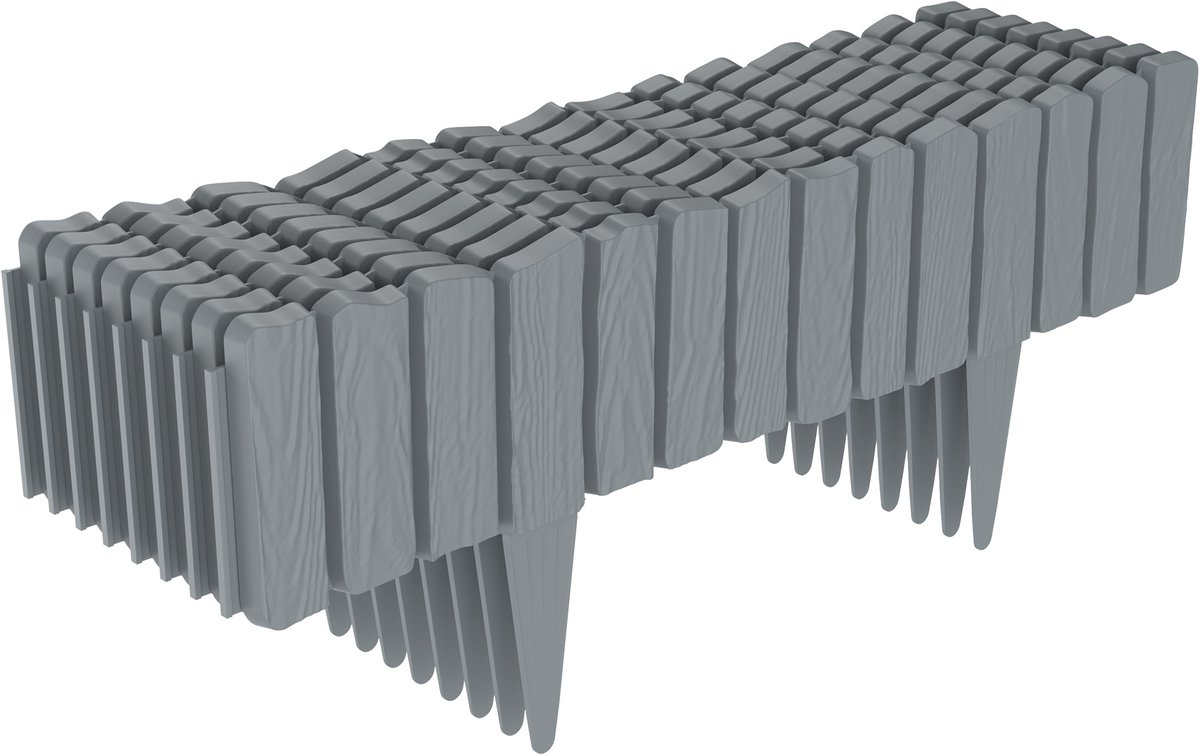 Aufun 4,6 M Houtlook Borderrand , Gazonrand Palissadehek, Houtlook Bloembegrenzing Palissades, Decoratie Tuinpalissade Omheining, Grijs