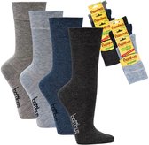Vijf paar bamboe sokken, 39-42, in grijs, lichtblauw, blauw en donkergrijs, met 'bambus' logo.
