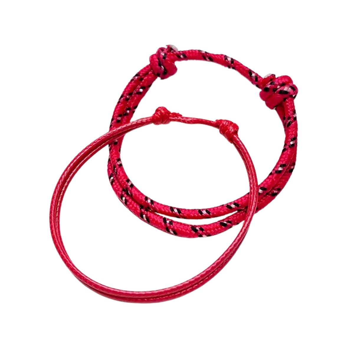 Nivard Armband - Staal - Nep Zilver - Dames - 2 St - Rood