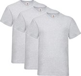 3 Pack Fruit of the Loom V Hals Maat XL Valueweight Kleur Heather Grey