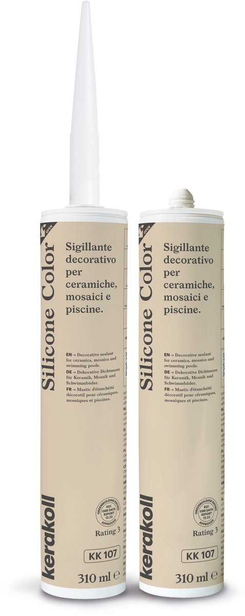 Kerakoll - Silicone Color - KK107 - Siliconenkit - Kleur 107 Beige Bruin - Verkrijgbaar in 50 Kleuren - Greenbuild rating 3