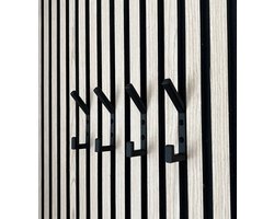 Vleugel® Dubbele kapstokhaak voor akoestisch wandpaneel - 13 mm -Akupanel - akoestische panelen - Akoestisch paneel - Lattenwand - Akoestische wand - kapstok - Schroefmontage - 1 stuk - Kunststof-Carbon